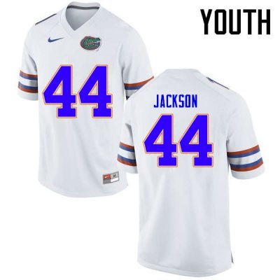 Youth Florida Gators #44 Rayshad Jackson NCAA Nike White Authentic Stitched College Football Jersey UKR0362DG